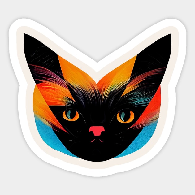 Abstract Cat Sticker by n23tees